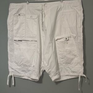 Rocawear White Cargo Shorts with Drawstrings